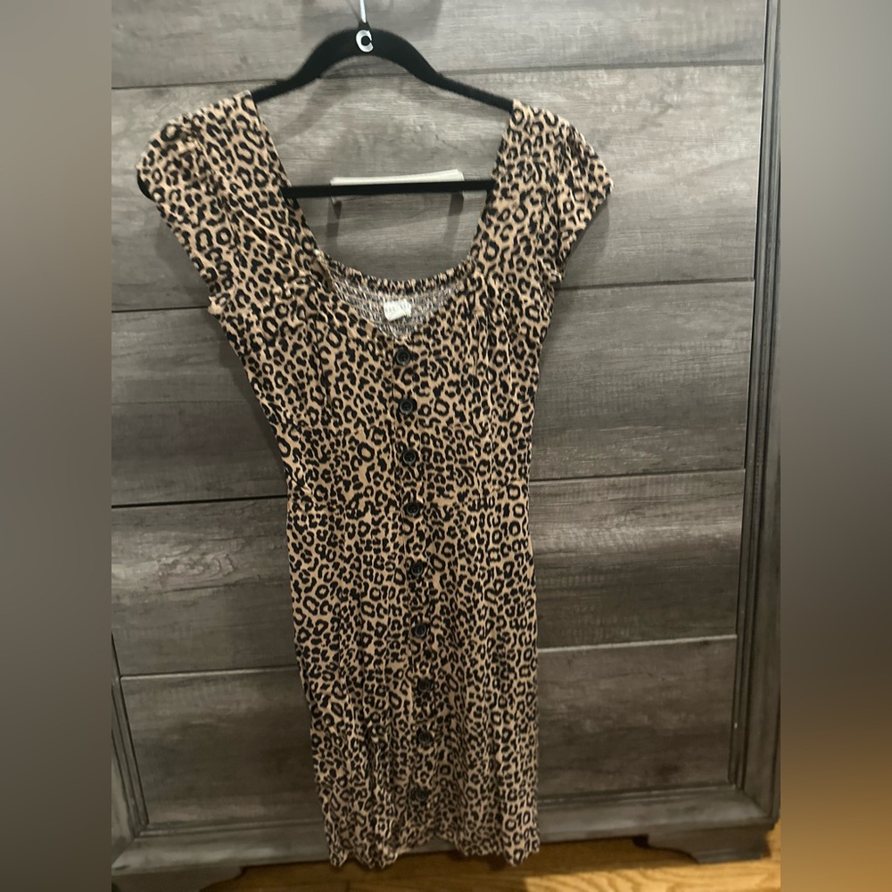 Leopard Print Button-Down Dress